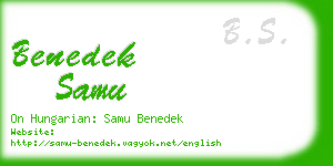 benedek samu business card